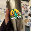 Paris Eiffel Liberty Arc Waterproof Vinyl Sticker for Car Laptop Luggage