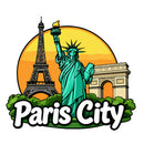 Paris Eiffel Liberty Arc Waterproof Vinyl Sticker for Car Laptop Luggage