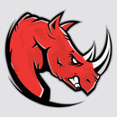 Red rhinoceros Sticker Waterproof No bubbles for Wall Luggage Thermos Laptop