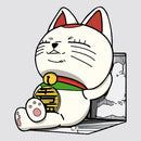 Lucky Cat Stickers Customizable Personalized for Window Wall Cars Luggage