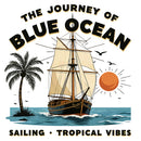 Blue Ocean Journey Waterproof Vinyl Sticker for Car Laptop Luggage