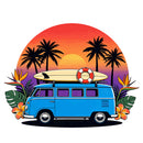 Tropical Van Surf Waterproof Vinyl Sticker for Car Laptop Luggage water cup