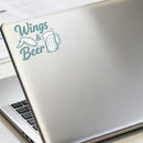 Vinyl Sticker Wings and Beer Car Window Skateboard Laptop Bottle Tumbler Decal