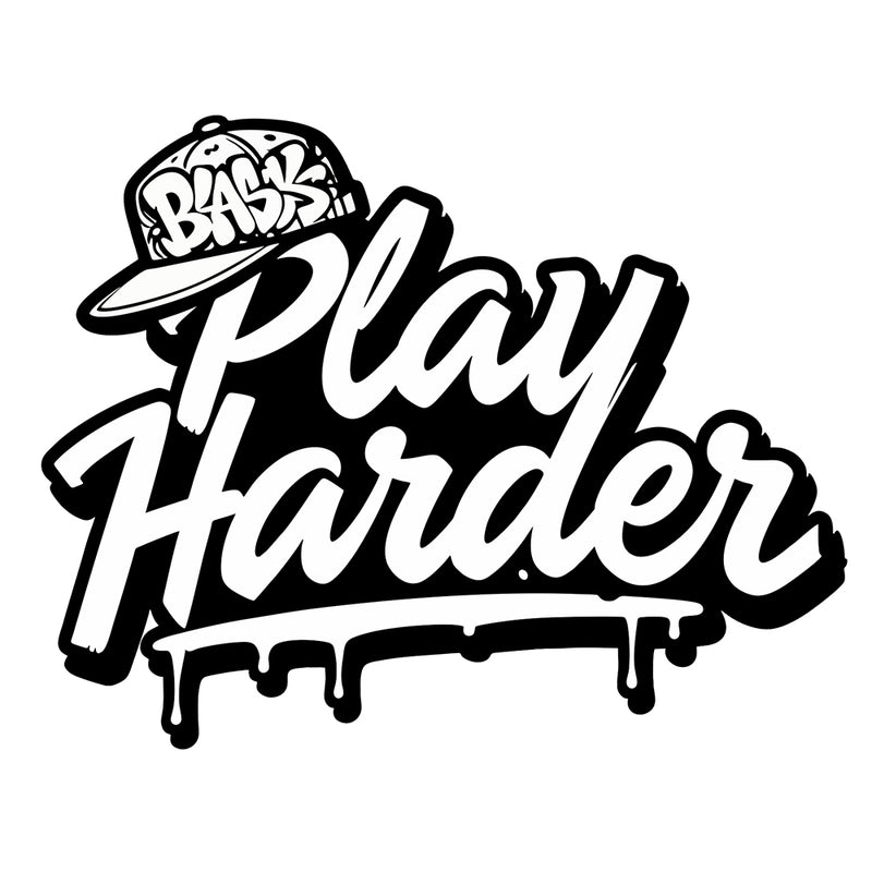 Vinyl Sticker Play Harder Car Window Skateboard Laptop Bottle Tumbler