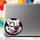 Grumpy-faced puppy Stickers Self-adhesive Customizable for Window Luggage