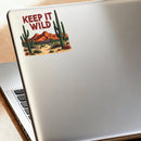 Vinyl Sticker Keep It Wild Desert Cactus Mountain Car Window Laptop Bottle