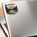 Vinyl Sticker Great Outdoor Tent Mountain River Car Window Laptop Bottle Tumbler