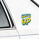Vinyl Sticker Surfs Up Surfboard Wave Car Window Laptop Bottle Tumbler