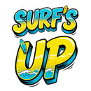 Vinyl Sticker Surfs Up Surfboard Wave Car Window Laptop Bottle Tumbler