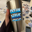 Vinyl Sticker Ocean Wave Water Drop Car Window Laptop Bottle Tumbler