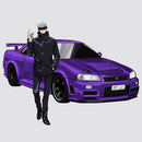 Racing Stickers Vinyl Waterproof Self-adhesive for Refrigerator Window Wall