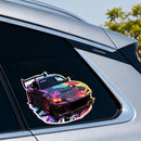 Purple racing car Stickers Waterproof Sunproof for Luggage Window Refrigerator