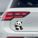 Cute Panda Vinyl Sticker Sitting Bamboo Customizable for Car Laptop