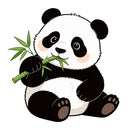 Cute Panda Vinyl Sticker Sitting Bamboo Customizable for Car Laptop