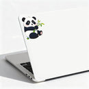 Cute Panda Vinyl Sticker Side Bamboo Customizable for Car Laptop