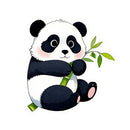 Cute Panda Vinyl Sticker Side Bamboo Customizable for Car Laptop