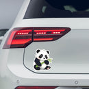 Cute Panda Vinyl Sticker Holding Bamboo Customizable for Car Laptop