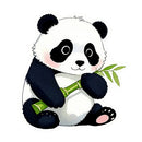 Cute Panda Vinyl Sticker Holding Bamboo Customizable for Car Laptop