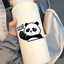 Cute Panda Vinyl Sticker No Gesture Customizable for Car Laptop