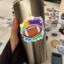 Vinyl Sticker Colorful Football Car Window Laptop Bottle Tumbler