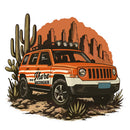 Vinyl Sticker Off Road Car Desert Cactus Car Window Laptop Bottle
