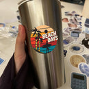Vinyl Sticker Beach Days Surf Palm Car Window Laptop Bottle Tumbler