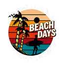 Vinyl Sticker Beach Days Surf Palm Car Window Laptop Bottle Tumbler