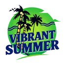 Vinyl Sticker Vibrant Summer Palm Beach Car Window Laptop Bottle