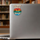 Vinyl Sticker Sunny Days Palm Wave Car Window Laptop Bottle Tumbler
