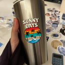 Vinyl Sticker Sunny Days Palm Wave Car Window Laptop Bottle Tumbler