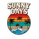 Vinyl Sticker Sunny Days Palm Wave Car Window Laptop Bottle Tumbler