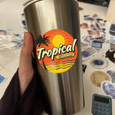 Vinyl Sticker Tropical Summer Palm Sun Car Window Laptop Bottle