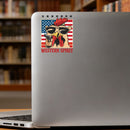 Vinyl Sticker Western Spirit Rooster American Flag Car Window Laptop