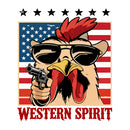 Vinyl Sticker Western Spirit Rooster American Flag Car Window Laptop