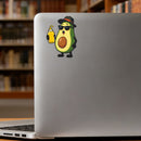 Vinyl Sticker Cool Avocado Hat Sunglasses Car Window Laptop Bottle