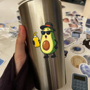Vinyl Sticker Cool Avocado Hat Sunglasses Car Window Laptop Bottle