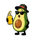 Vinyl Sticker Cool Avocado Hat Sunglasses Car Window Laptop Bottle