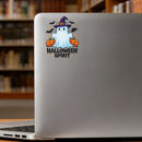 Vinyl Sticker Halloween Spirit Cat Ghost Pumpkin Car Window Laptop