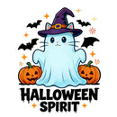 Vinyl Sticker Halloween Spirit Cat Ghost Pumpkin Car Window Laptop