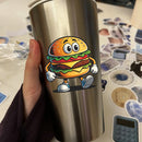 Vinyl Sticker Walking Burger Car Window Laptop Bottle Tumbler Skateboard