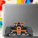 Yellow racing Sticker Self-adhesive Sunproof for Luggage Refrigerator Laptop