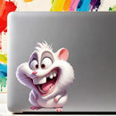 White mouse Sticker Waterproof Sunproof for Luggage Car windows Schoolbag Wall