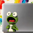 Surprised frog Sticker Customizable No bubbles for Luggage Thermos Window Wall