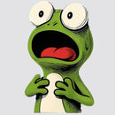 Surprised frog Sticker Customizable No bubbles for Luggage Thermos Window Wall
