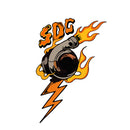 SDG Turbo Flame Sticker for Car Laptop Water Bottle Skateboard Toolbox
