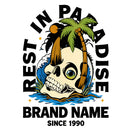 Vinyl Rest In Paradise Skull Sticker for Laptop Water Bottle Car Notebook