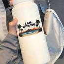 Vinyl I Am With You Beach Sticker for Laptop Water Bottle Car Notebook