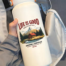 Vinyl Life Is Good Cabin Sticker for Laptop Water Bottle Car Notebook