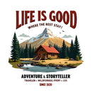 Vinyl Life Is Good Cabin Sticker for Laptop Water Bottle Car Notebook
