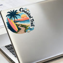 Vinyl Coastal Trail Sticker for Laptop Water Bottle Car Notebook Surf